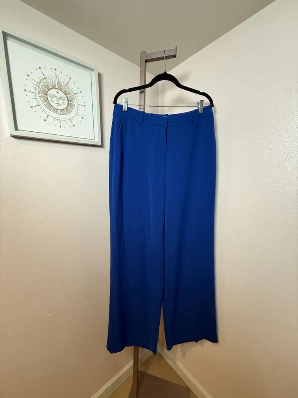 NWT Lafayette 148 New York Straight Wide Leg Pants Blue Size 10